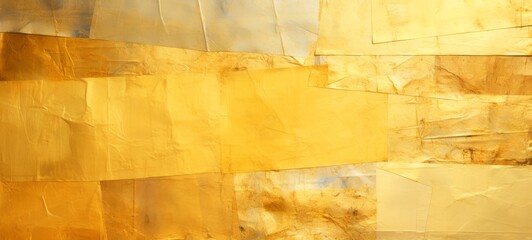 Yellow gold gradient organic texture with overlapping crumbled paper layers - Abstract background - obrazy, fototapety, plakaty