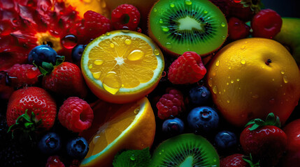 Juicy and Vibrant Fruits on a pile