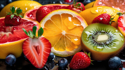 Juicy and Vibrant Fruits on a pile