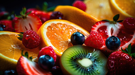 Juicy and Vibrant Fruits on a pile