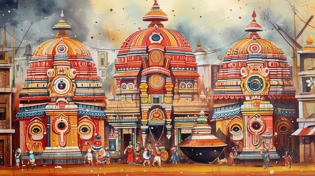 Ratha Yatra, Lord Jagannath, Balabhadra and Subhadra, Generative ai.