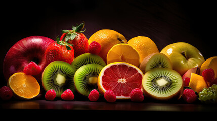 Juicy and Vibrant Fruits on a pile