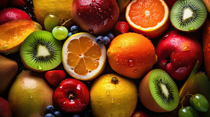 Juicy and Vibrant Fruits on a pile
