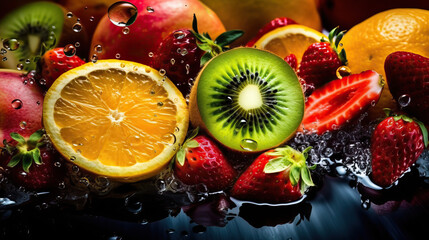 Juicy and Vibrant Fruits on a pile