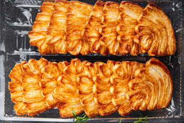 christmas cookies spruce shape sweet dessert sfoglie puff pastry biscuits holiday treat new year and christmas celebration meal food snack on the table copy space food background rustic top view