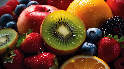 Juicy and Vibrant Fruits on a pile