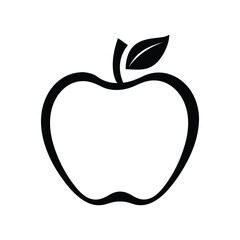 Apple Black Color Vector Illustration