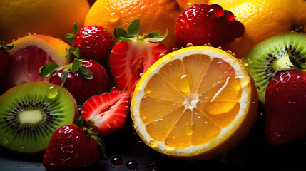 Juicy and Vibrant Fruits on a pile