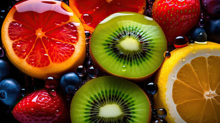 Juicy and Vibrant Fruits on a pile