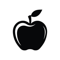 Apple Black Color Vector Illustration