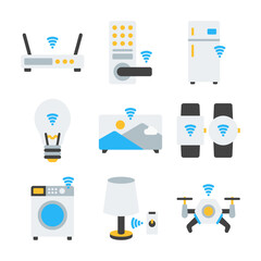 Smart Home Automation Systm Color Vector Elements Icons