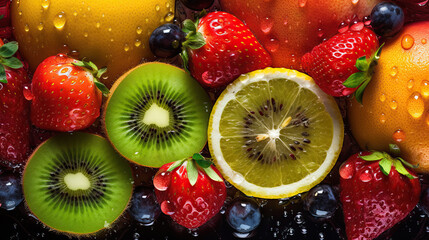 Juicy and Vibrant Fruits on a pile