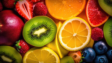 Juicy and Vibrant Fruits on a pile