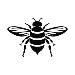 Bee Black Color Vector Illustration