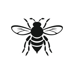 Bee Black Color Vector Illustration