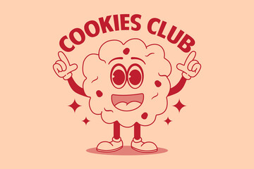 Cute cookies cartoon character design. vector illustration.
