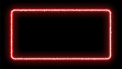 Neon square shape on green background.