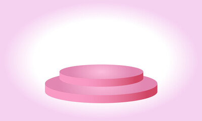 Minimal simple mock up scene for product display presentation. 3d background podium scene with pink gradient background. Vector 3d render with podium. Stand to show cosmetic products for presentation