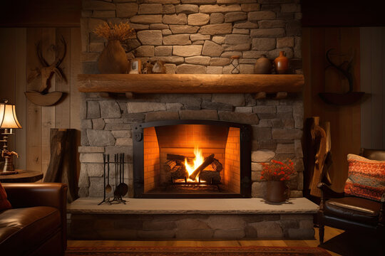 Cozy fireplace in the living room, comfortable, warm, homey chalet, crackling fire, love, romantic, fuzzy, retreat, family quality time full of laughter and joy