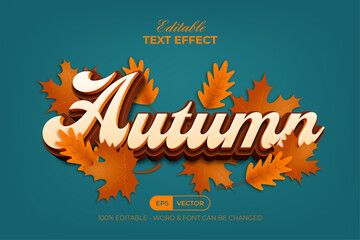 Autumn Text Effect Style. Editable Text Effect Warm Theme.