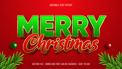 Editable text effect merry christmas mock up