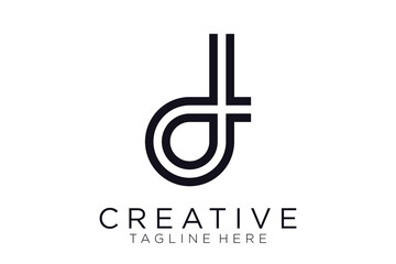 abstract initial letter D logo design template. icons for business of luxury, elegant, simple