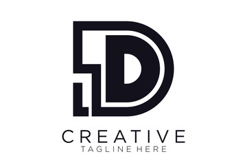 abstract initial letter D logo design template. icons for business of luxury, elegant, simple