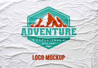 Fototapeta na wymiar Self-adhesive Paper Logo Mockup