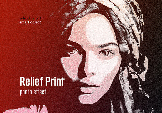 Relief Print Photo Effect