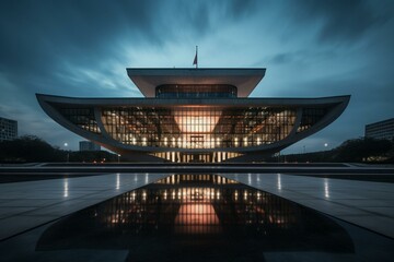 Architecture of government building. Generative AI - obrazy, fototapety, plakaty