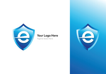 Letter E Guard, Protection Insurance Logo Design