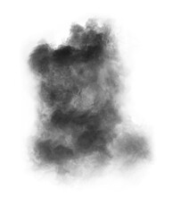 Black smoke isolated on background 
