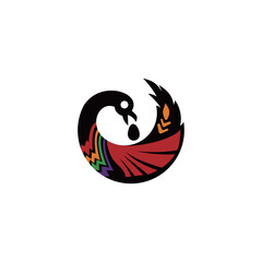 sankofa bird design. full color. vector logo