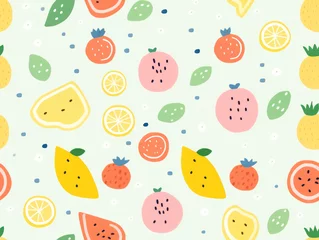 Deurstickers fruits seamless pattern © Best