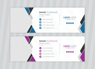 Minimalist email signature and personal social media cover design