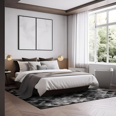 "Stylish Bedroom Design Mockups for Contemporary Living"
