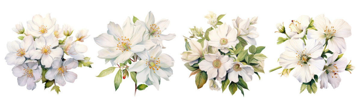 Fototapeta white  flower On a transparent background cutout.