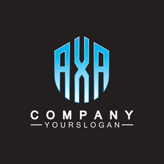 Initial Letters AXA Logo Design Vector Template.