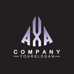 Initial Letters AXA Logo Design Vector Template.