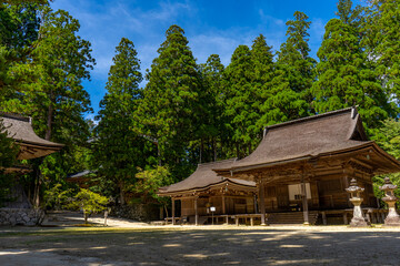 Fototapeta premium Garan Temple at Koyasan in Wakayama during summer at Wakayama Honshu , Japan : 1 September 2019