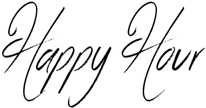 Happy Hours text sign illustration on white background