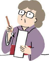 俳句を詠むおばあちゃん2