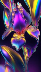 abstract holographic iris on the dark background
