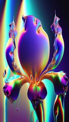 neon holographic iris on glow background