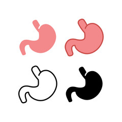 Fototapeta premium Human organ where food is digested. internal organ symbol in Digestive system anatomy. Inner Body part for medical infographic. Stomach icon. Vector illustration. Design