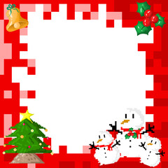 christmas frame with christmas tree