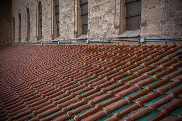 Close up Of Roof Tiles Of The Cathedral Of Monreale Near Palermo in The South of Italy