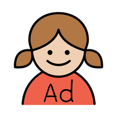 Advertising on t-shirt icon