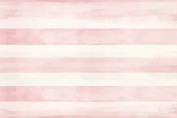 Poster Watercolor of light pink wide horizontal lines pattern © Vodkaz