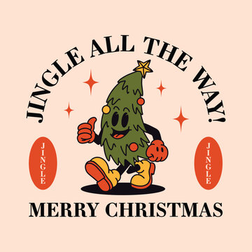CHRISTMAS RETRO MASCOT XMAS TREE